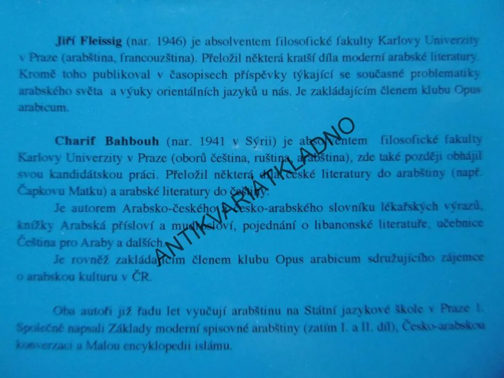 ZÁKLADY MODERNÍ SPISOVNÉ ARABŠTINY 1., FLEISSIG, CHARIF BAHBOUH, **an