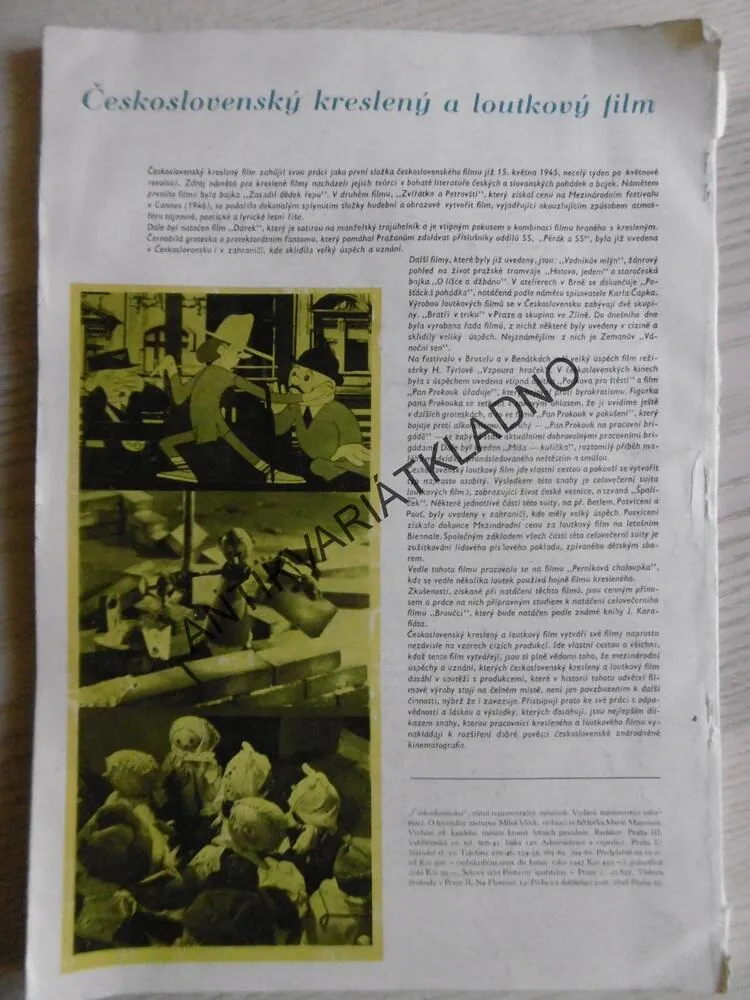 ČESKOSLOVENSKO, KULTURA, FILM, DIVADLO, Č.3, ROČ.3. 1947, 