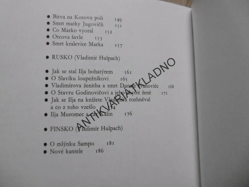 HRDINOVÉ STARÝCH EVROPSKÝCH BÁJÍ, VLADIMÍR HULPACH, **an