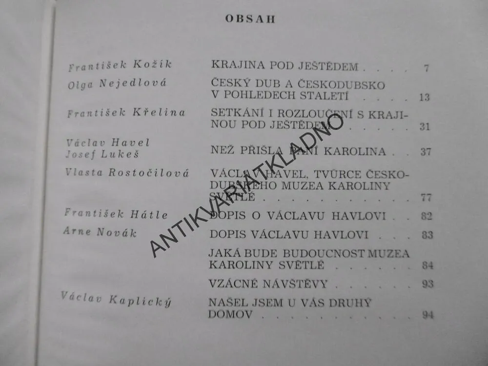 NÁŠ JEŠTĚD, SBORNÍČEK LÁSKY KE KRAJI KAROLINY SVĚTLÉ, **an