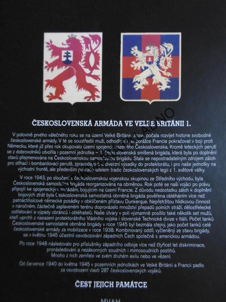 ČESKOSLOVENSKÁ ARMÁDA VE VELKÉ BRITÁNII, ENCYKLOPEDIE STEJNOKROJŮ ČESKOSLOVENSKA II., VILÉM FENCL A MARTIN ŘÍHA