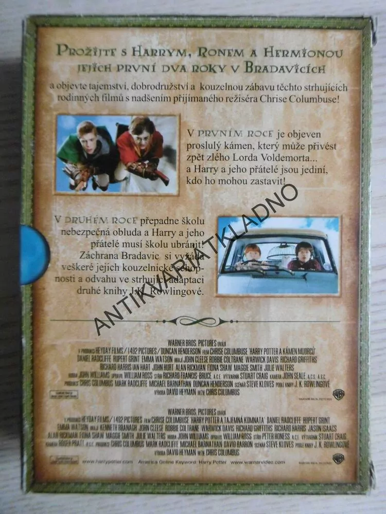 HARRY POTTER 2 DVD - KÁMEN MUDRCŮ, TAJEMNÁ KOMNATA, DVD FILM