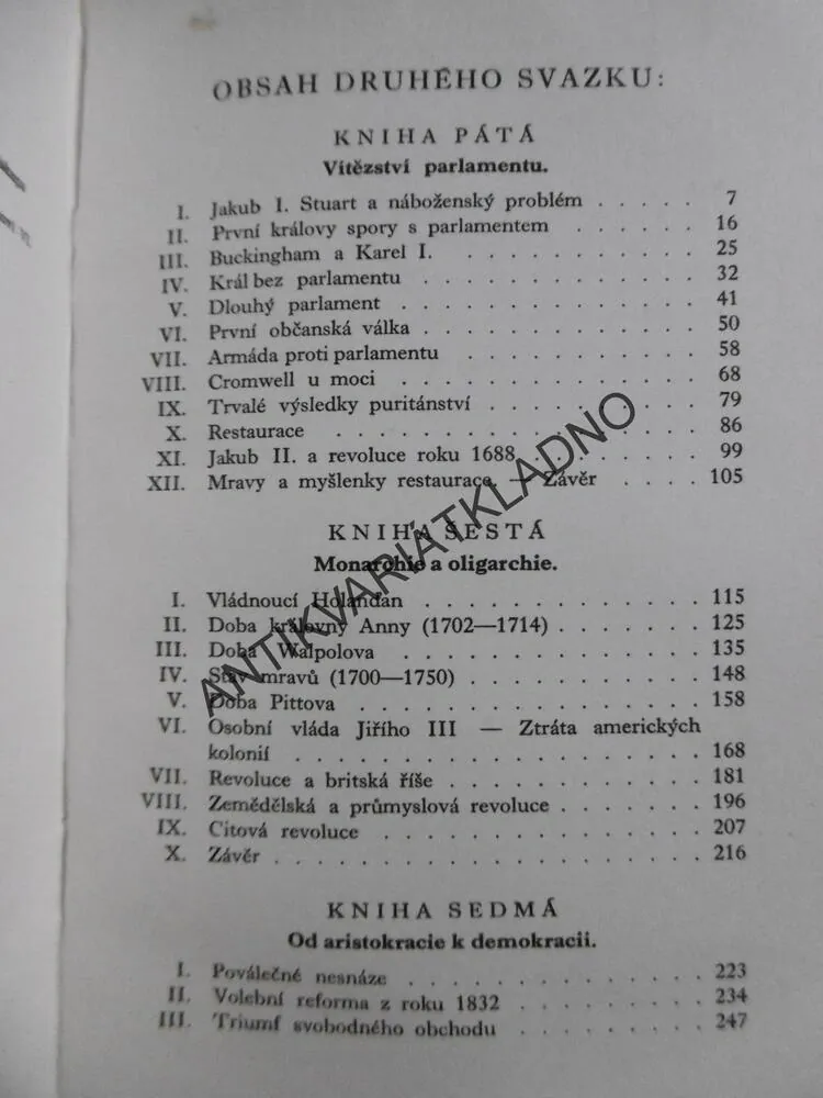 HISTORIE ANGLIE I. A II. DÍL, A. MAUROLS, **an