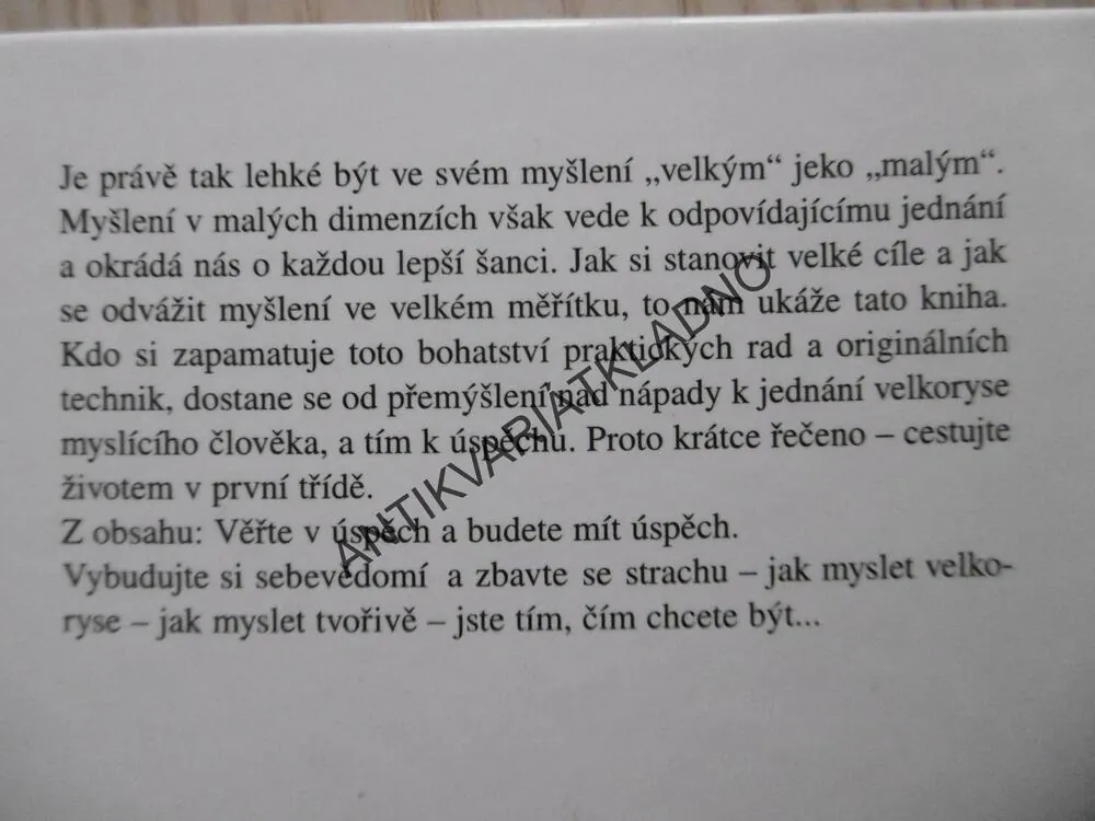MYSLETE VELKORYSE, BUDETE MÍT ÚSPĚCH, DAVID J. SCHWARTZ, **an