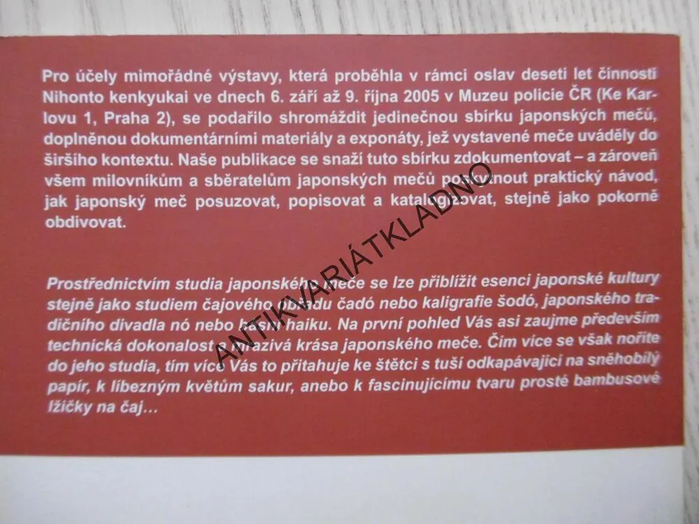 NIHONTO, VÝSTAVA JAPONSKÝCH MEČŮ, **an