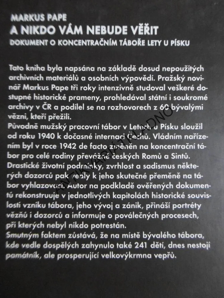 A NIKDO VÁM NEBUDE VĚŘIT, MARKUS PAPE