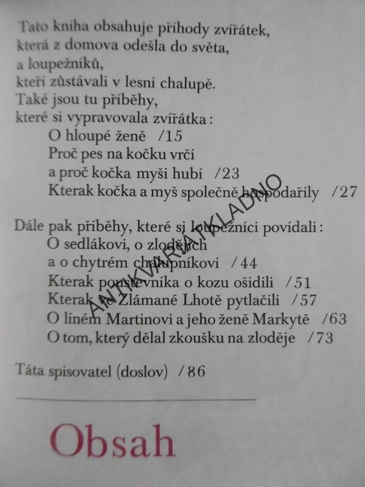 ZVÍŘÁTKA A LOUPEŽNÍCI, ADOLF WENIG, **an