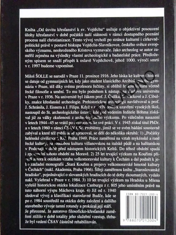 OD ÚSVITU KŘESŤANSTVÍ K SV. VOJTĚCHU, MILOŠ ŠOLLE, **an