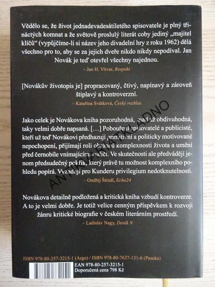 KUNDERA, ČESKÝ ŽIVOT A DOBA, JAN NOVÁK, **an