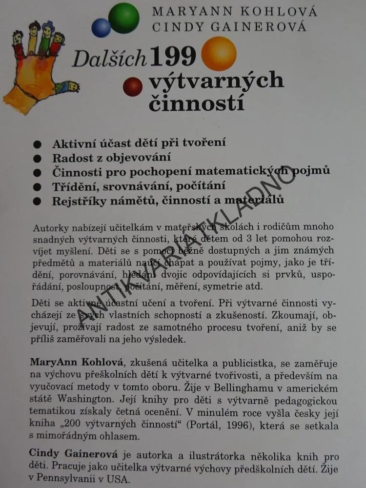 DALŠÍCH 199 VÝTVARNÝCH ČINNOSTÍ, MARYANN KOHLOVÁ, CINDY GAINEROVÁ, **an