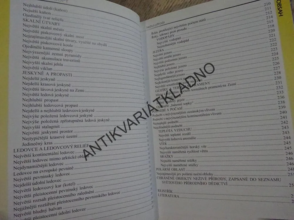 REKORDY EVROPY, NEŽIVÁ PŘÍRODA, **an