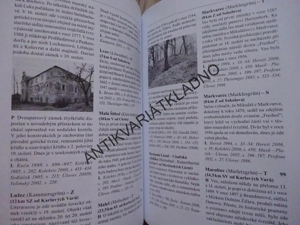 PANSKÁ SÍDLA ZÁPADNÍCH ČECH, KARLOVARSKO, TOMÁŠ KAREL, VILÉM KNOLL, LUDĚK KRČMÁŘ, **an