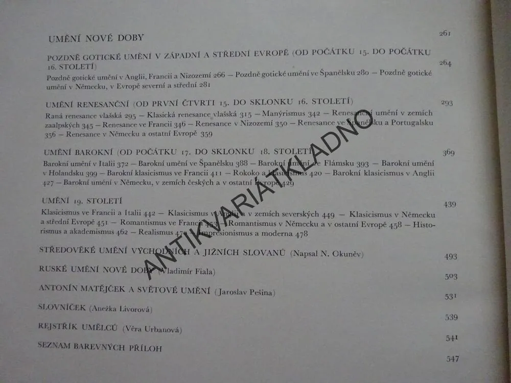 DĚJINY UMĚNÍ V OBRYSECH, ANTONÍN MATĚJČEK, **an