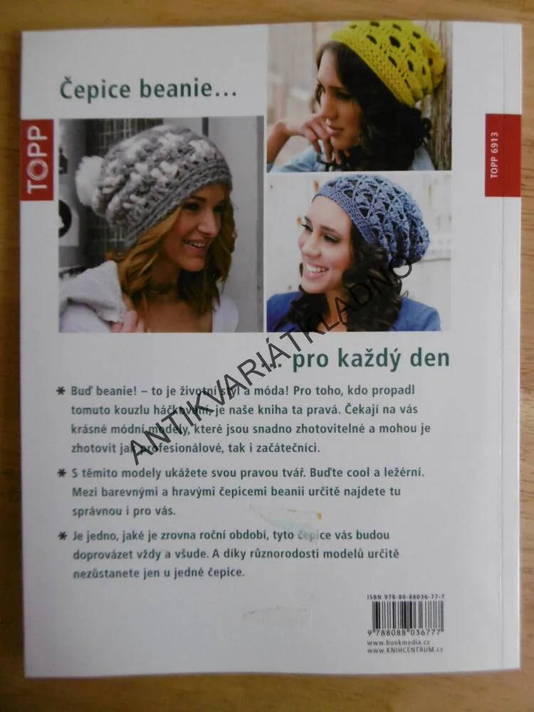 ČEPICE BEANIE, STYLOVĚ UHÁČKOVANÉ, HÁČKOVÁNÍ, 26 MODELŮ