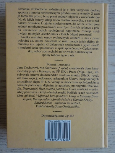ČEŠTÍ SVOBODNÍ ZEDNÁŘI VE XX. STOLETÍ, JANA ČECHUROVÁ, **an