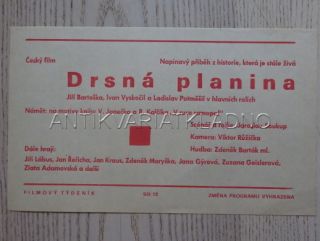 DRSNÁ PLANINA, FILMOVÝ LETÁK