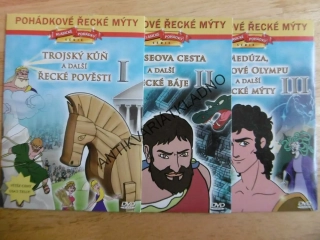 POHÁDKOVÉ ŘECKÉ MÝTY,ODYSSEOVA CESTA,MEDÚZA,TROJSKÝ KŮŇ, DVD FILM 