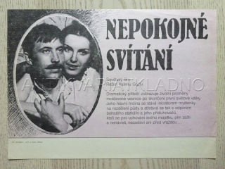 NEPOKOJNÉ SVÍTÁNÍ, FILMOVÝ LETÁK