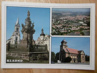 KLADNO - RADNICE, KOSTEL, ROZDĚLOV,LETECKÝ POHLED- NEPOPSANÝ