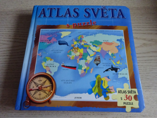 ATLAS SVĚTA S PUZZLE, **an