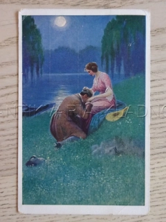 ODPUŠTĚNÍ, C. BENESCH, ŽENA, MUŽ, LOUKA, JEZERO, MĚSÍC, ÚPLNĚK