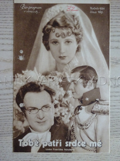 TOBĚ PATŘÍ SRDCE MĚ, R. TAUBER, BIO PROGRAM Č. 169, 1934