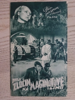 DVOJÍ ZLOČIN NA MAGINOTOVĚ LINII, V. FRANCEN, BIO PROGRAM Č. 526, 1937