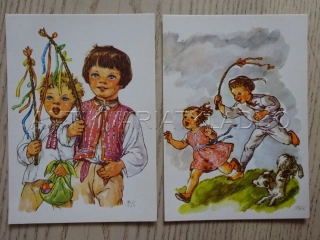 HOLKA, HOLČIČKA, CHLAPEČEK, VESNICE, VELIKONOCE, HODOVAČKA, POMLÁZKA, PES, MFK, KVĚCHOVÁ, 2 KUSY