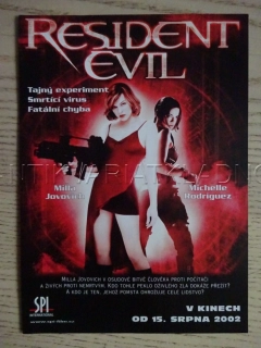 RESIDENT EVIL, M. RODRIGUEZ, DON'S PLUM BAR, FILMOVÝ LETÁK