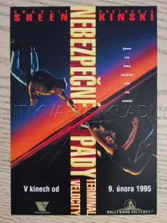 NEBEZPEČNÉ PÁDY, CH. SHEEN, N. KINSKI, FILMOVÝ LETÁK