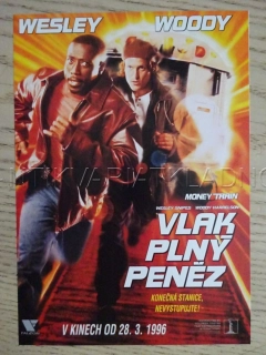VLAK PLNÝ PENĚZ, W. SNIPES, W. HARRELSON, FILMOVÝ LETÁK