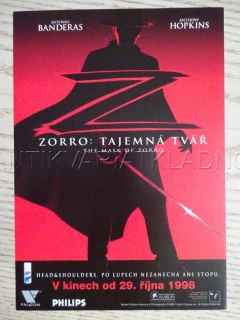 ZORRO: TAJEMNÁ TVÁŘ, A. BANDERAS, A. HOPKINS, FILMOVÝ LETÁK