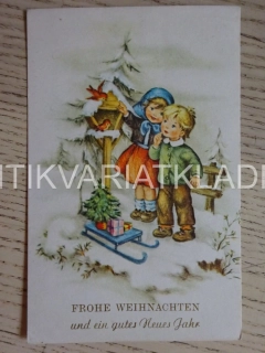 VESELÉ VÁNOCE, DĚTI, SÁŇKY, PTÁČCI, SNÍH