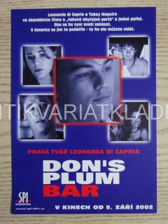 DON'S PLUM BAR, L. DI CAPRIO, 11'09'01, OBOUSTRANNÝ FILMOVÝ LETÁK