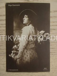 ŽENA, PORTRÉT, KYTKA, OLGA DESMOND, POHLEDNICE 658