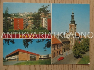 SLANÝ, NOVÁ VÝSTAVBA, SPORTOVNÍ HALA, RADNICE, OKRES KLADNO, POHLEDNICE 735