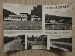 PODHRADÍ U LEDČE NAD SÁZAVOU, UČEBNÍ STŘEDISKO MŠ OBEC KOŽLÍ, POŠTA, ŽELEZNIČNÍ ZASTÁVKA, OKRES HAVLÍČKŮV BROD, POHLEDNICE 747