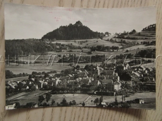 JIŘETÍN POD JEDLOVOU, CELKOVÝ POHLED NA OBEC, HRAD TOLŠTÝN, OKRES DĚČÍN, POHLEDNICE 776