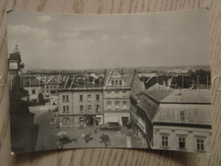 PROSTĚJOV, NÁMĚSTÍ, OBCHOD MASO-UZENINY, OKRES PROSTĚJOV, POHLEDNICE 854