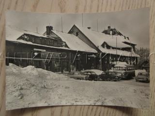 KRUŠNÉ HORY, MOLDAVA, ZASNĚŽENÝ HOTEL HRANICE, VETERÁNY, OKRES TEPLICE, POHLEDNICE 878