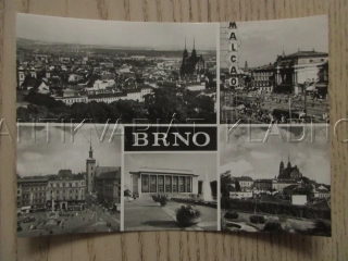 BRNO - POHLED ZE ŠPILBERKU, HLAVNÍ NÁDRAŽÍ, NÁMĚSTÍ SVOBODY, JANÁČKOVO DIVADLO, PETROV, OKRES BRNO, POHLEDNICE 1003