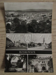 BOSKOVICE, CEKLOVÝ POHLED, NÁMĚSTÍ OBRÁNCŮ MÍRU, RADNICE, ZÁMEK, ZŘÍCENINA VSTUPNÍ BRÁNY HRADU S CIMBUŘÍM, OKRES BLANSKO, POHLEDNICE 1026