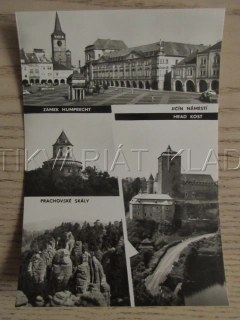 JIČÍN, NÁMĚSTÍ, PRACHOVSKÉ SKÁLY, ZÁMEK HUMPRECHT, HRAD KOST, OKRES JIČÍN, POHLEDNICE 1034