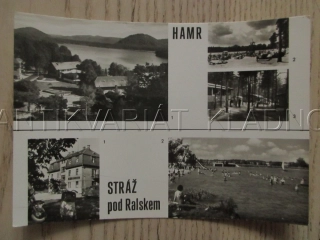HAMR - ZOTAVOVNA ROH JEZERKA, PLÁŽ U JEZERA, ZOTAVOVNA ROH HUTNÍK, STRÁŽ POD RALSKEM - HOTEL U JEZERA, PŘEHRADNÍ JEZERO, VETERÁN, OKRES ČESKÁ LÍPA, POHLEDNICE 1062