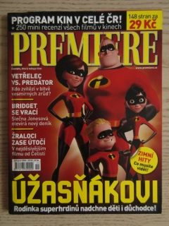 FILMOVÝ ČASOPIS PREMIERE, ÚŽASŇÁKOVI, R. ZELLWEGER, VETŘELEC VS. PREDÁTOR, LISTOPAD/2004