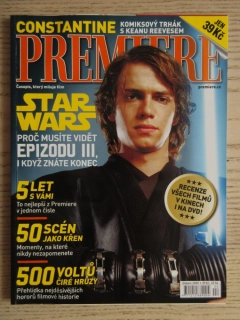 FILMOVÝ ČASOPIS PREMIERE, STAR WARS, S. JOHANSSON, K. REEVES, DUBEN/2005