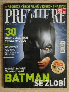 FILMOVÝ ČASOPIS PREMIERE, BATMAN, T. CRUISE, A. BRODY, B. MURPHY, ČERVENEC/2005