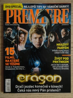 FILMOVÝ ČASOPIS PREMIERE, ERAGON, R. CROWE, J. LANGMAJER, K. HUDSON, VETŘELEC, PROSINEC/2006