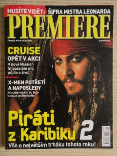FILMOVÝ ČASOPIS PREMIERE, PIRÁTI Z KARIBIKU 2, X-MEN 3, H. JACKMAN, C. FIRTH, FORREST GUMP, MISSION: IMPOSSIBLE III, KVĚTEN/2006