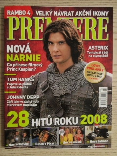 FILMOVÝ ČASOPIS PREMIERE, T. CRUISE, TITANIC, S. TODD, J. ROBERTS, M. ŠTEINDLER, ÚNOR/2008
